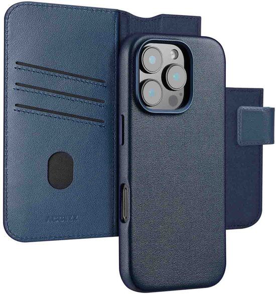 Accezz Leather Bookcase 2-in-1 met MagSafe voor de Apple iPhone 16 Pro - Nightfall Blue
