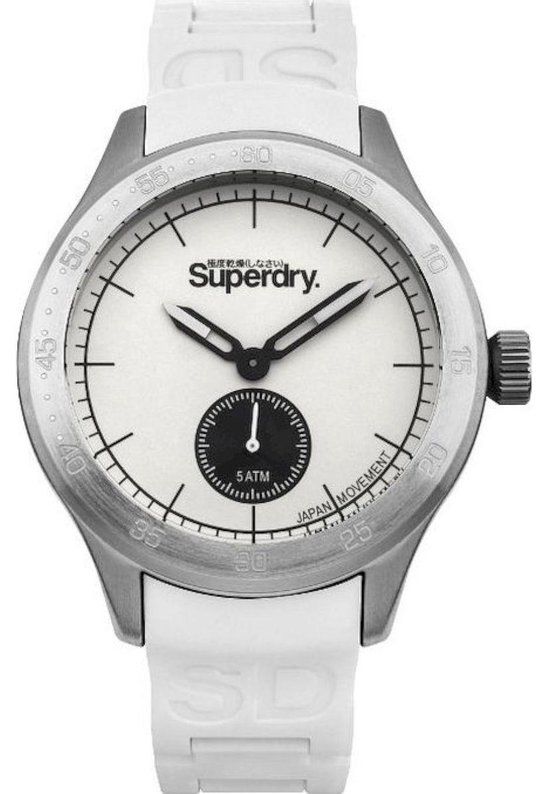 Superdry SYG212W Herenhorloge - Wit - 44 mm