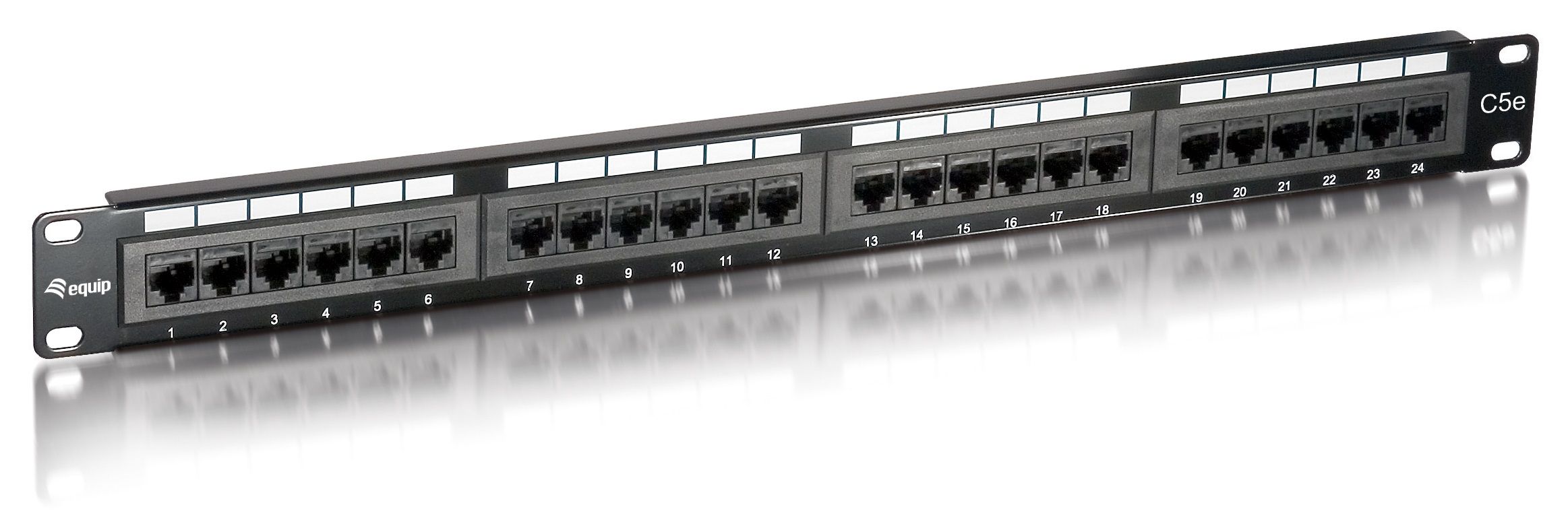 Equip 24-Port Cat.5e Unshielded Patch Panel - Black