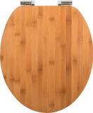 Spirella Toiletbril en bamboe – WC-bril met zinken scharnieren voor stabiel comfort – natuurlijke bamboe