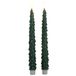 Anna's Collection LED kerstboom dinerkaarsen - 2x st - groen - 27 cm - met afstandsbediening