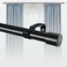 Ibenzoa® barre à rideaux réglable, 67–120 cm, acier inoxydable – embouts stylés, noir/blanc/argent, adapté aux rideaux légers et lourds