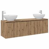 vidaXL Badkamerkastenset 3 st Artisanaal eiken 49,5 x 44,5 x 65 cm
