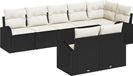 Maison Exclusive - Set de 8 bancs de jardin, noir et blanc, en polyrotin