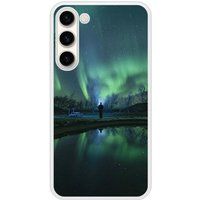 Aurores boreales Verstevigd hoesje met sublimatie bedrukking, compatibel met Samsung Galaxy S23
