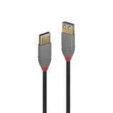 PRENDELUZ USB type A/A-kabel 3.1 Gen 1 stekker naar bus, 3 meter, 5 Gbit/s, compatibel met laptop, harde schijf, camera's, monitor, printer en meer