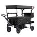 VEVOR Chariot pliable pour 2 enfants, charge 25 kg, poussette avec poignée réglable, ceinture de sécurité, auvent amovible, roue à freins, chariot de transport multifonction pour camping, plage, noir