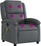 vidaXL Massagestoel van grijs kunstleer