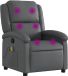 vidaXL Fauteuil de massage en similicuir gris
