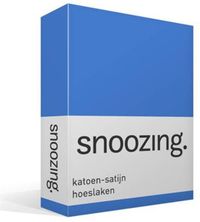 Snoozing Katoen-satijn Hoeslaken - 1-persoons (70x200 cm) - Blauw