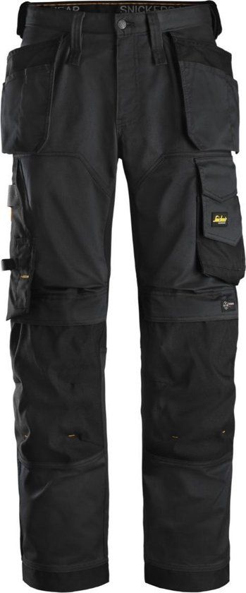 Snickers 6251 AllroundWork Werkbroek+ - Zwart/Zwart - Maat 54