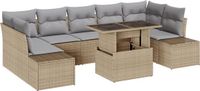 vidaXL Tuinbank Set 8-delig Beige/Lichtgrijs
