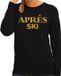 Bellatio Decorations Apres ski sweater dames - Apres ski - zwart - glitter goud - wintersport - skieen/snowboarden S