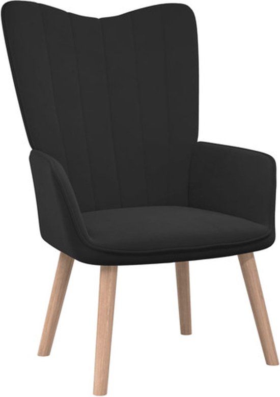 vidaXL Relaxstoel fluweel zwart