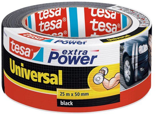 TESA 56388-00001-15, Zwart, Verpakkingen, Repareren, Ruig, Glad, 25 m, 50 mm, 1 stuk(s)