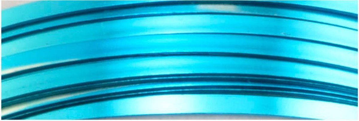 Vaessen Creative Aluminiumdraad plat 3,5x1mm 5m Turquoise - turkoois