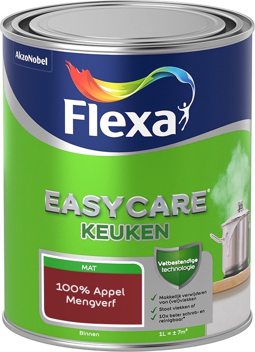 FLEXA Easycare Muurverf - Keuken - Mat - Mengkleur - 100% Appel - 1 liter
