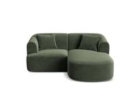 Canapé d'angle droit modulable 3 places en velours vert