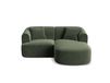 Canapé d'angle droit modulable 3 places en velours vert