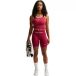 NIKE Sportbroek 'Nike Pro' bloedrood / wit