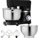 AREBOS Robot pâtissier - 1500W - Robot multifonction - 5,5L&4,5L - Batteur - Accessoire robot multifonction - Bol mélangeur en acier inoxydable - 6 vitesses - Noir