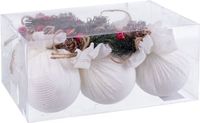 BigBuy Christmas Kerstballen Wit Multicolour Corduroy Foam 6 x 6 x 6 cm (6 Stuks)