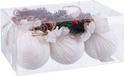 BigBuy Christmas Kerstballen Wit Multicolour Corduroy Foam 6 x 6 x 6 cm (6 Stuks)