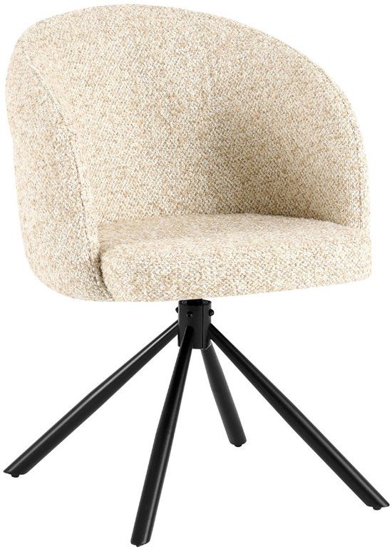 Giga Meubel Eetkamerstoel Emilia - Beige - Draaibaar - Set van 2