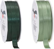 Glorex Hobby Satijn cadeau inpak deco sierlint - 2 tinten groen - 25 meter x 1 cm