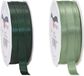 Glorex Hobby Satijn cadeau inpak deco sierlint - 2 tinten groen - 25 meter x 1 cm