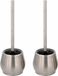 Merkloos / Sans marque RVS Toiletborstel Set van 2 met Houder - Rond Cilinder 37 cm