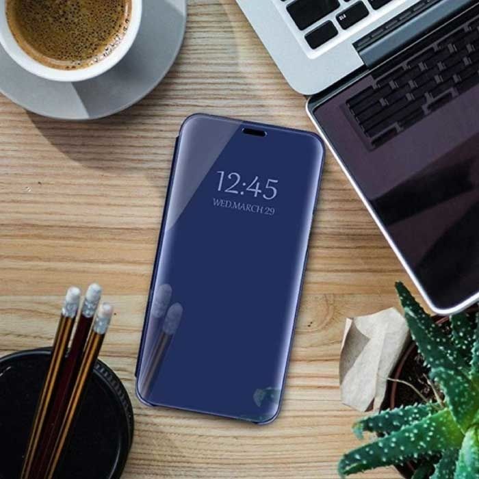 Eurynome Oppo Reno 4 Pro (4G) Smart Spiegel Flip Case Cover - Blauw