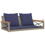 VidaXL Tuinbank Rotan, Staal, Acaciahout Blauw