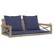 VidaXL Tuinbank Rotan, Staal, Acaciahout Blauw