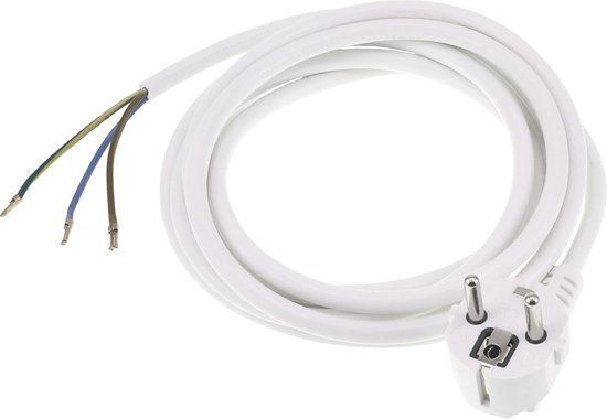 Exin Aansluitsnoer - 2.5m - Randaarde - 3X1Mm - Wit