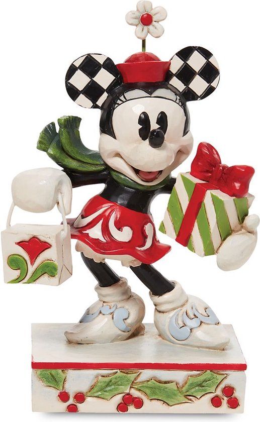 Disney Traditions Minnie with Christmas Presents Figurine - 10 cm - Multi