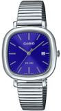 CASIO Dameshorloge LTP-B166D, blauwe wijzerplaat, quartz uurwerk, roestvrij staal, waterdicht tot 5 bar