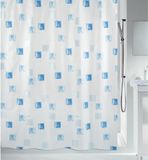 Spirella Milano Douchegordijn Polyester – Anti-Schimmel Douchegordijn met Decoratief Vlakkendesign – Lichtblauw