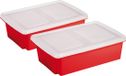 Sunware Opslagboxen Set - 2 Stuks - 30 Liter - Rood - 59 x 39 x 17 cm