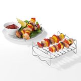 GOURMETmaxx Grillrooster van roestvrij staal, accessoires voor heteluchtfriteuse, 2,5 liter, braadrek voor AirFryer, ideaal voor braden, roosteren of koken, eenvoudige reiniging