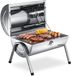 tectake® Roestvrijstalen Barbecue - Cilinder BBQ met Dubbel Grilloppervlak en 2 Houtskool Bakken