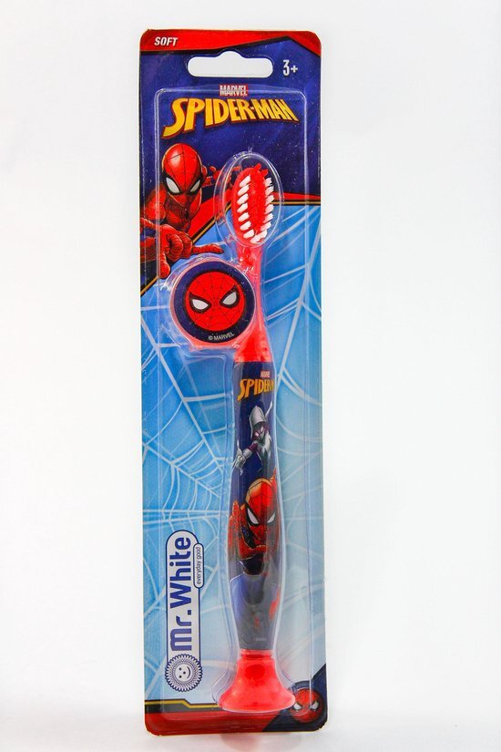 Mr. White Spider-Man Tandenborstel inclusief borstel beschermkap.