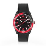Audi collection 3102400100 Analoog kwartshorloge voor heren, met siliconen armband, zwart, Riemen.