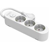 Silver Electronics Protek Plus stekkerdoos met 3 stopcontacten met schakelaar, 1,5 m, IP20, wit