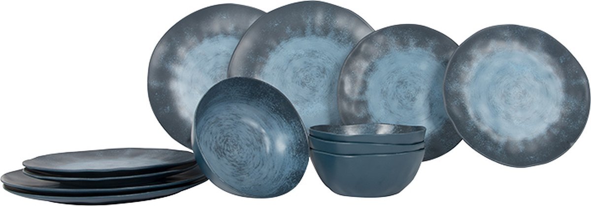 Gimex - Stone Line - Servies - Donkerblauw - 12-Delig