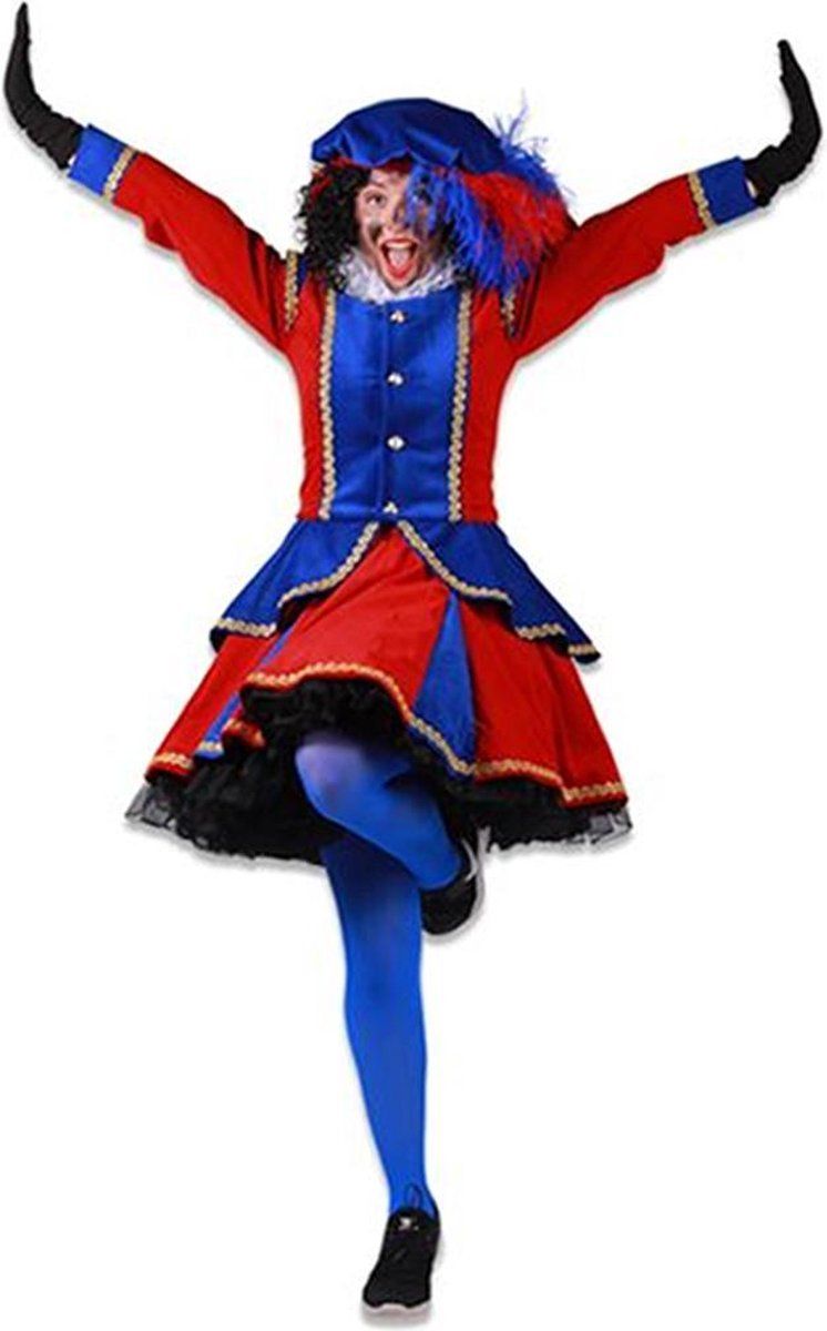 JiPi Feestartikelen Dames Pieten Jurk Rood/Blauw - EAN: 8717653276868
