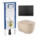 Geberit QeramiQ Dely Swirl Toiletset - Mat Zwart/Mat Beige
