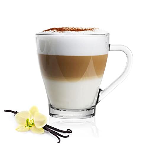 Sendez - Cappuccino Koffieglazen - 250 ml - Set van 6 met Lepels