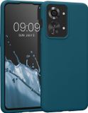 kwmobile telefoonhoesje geschikt voor OnePlus Nord 2T 5G - Hoesje met siliconen coating - Smartphone case in mat petrol