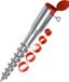 Merkloos Parasol grondboor - 26-65 mm - Zilver/Rood